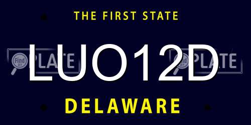 LUO12D Delaware License Plate