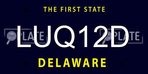 LUQ12D Delaware License Plate