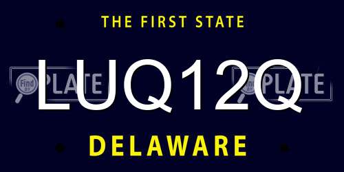 LUQ12Q Delaware License Plate