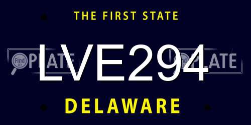 LVE294 Delaware License Plate