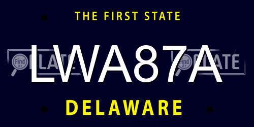 LWA87A Delaware License Plate