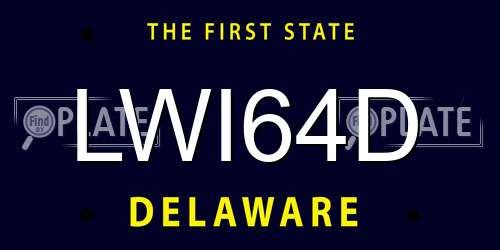LWI64D Delaware License Plate