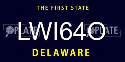 LWI64O Delaware License Plate