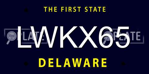 LWKX65 Delaware License Plate