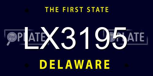LX3195 Delaware License Plate