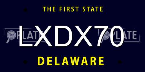 LXDX70 Delaware License Plate