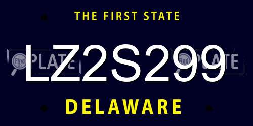 LZ2S299 Delaware License Plate