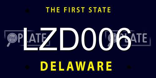 LZD006 Delaware License Plate