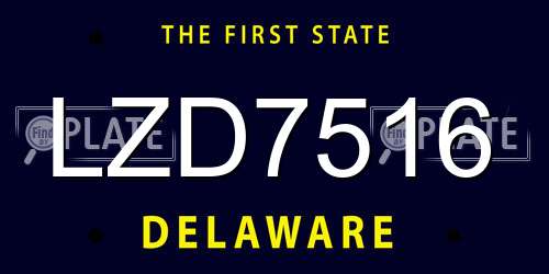 LZD7516 Delaware License Plate