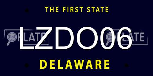 LZDO06 Delaware License Plate