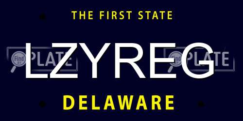 LZYREG Delaware License Plate