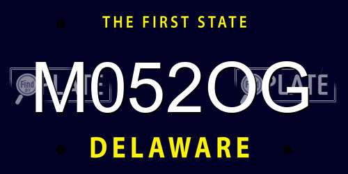 M052OG Delaware License Plate