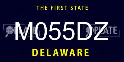 M055DZ Delaware License Plate