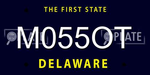 M055OT Delaware License Plate