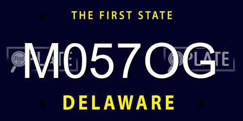 M057OG Delaware License Plate