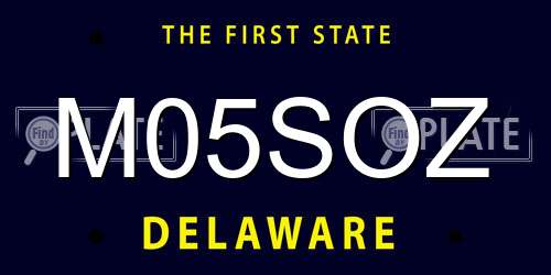 M05SOZ Delaware License Plate