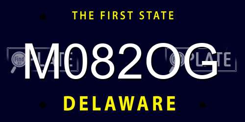 M082OG Delaware License Plate