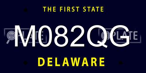 M082QG Delaware License Plate