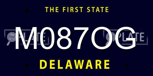 M087OG Delaware License Plate