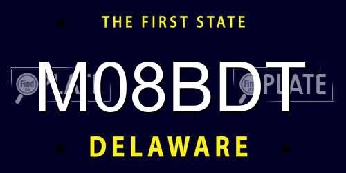 M08BDT Delaware License Plate