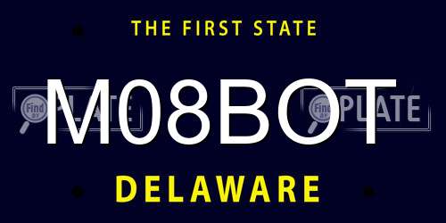 M08BOT Delaware License Plate