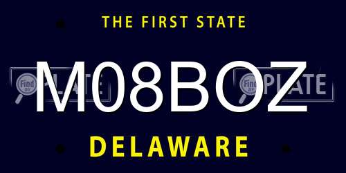 M08BOZ Delaware License Plate