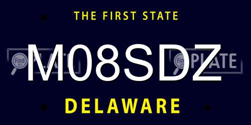 M08SDZ Delaware License Plate