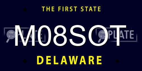 M08SOT Delaware License Plate