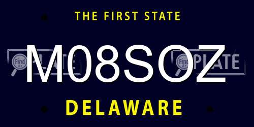 M08SOZ Delaware License Plate