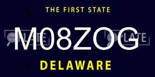 M08ZOG Delaware License Plate