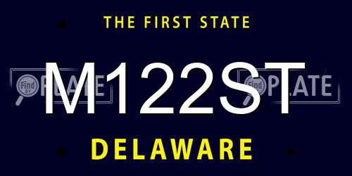M122ST Delaware License Plate