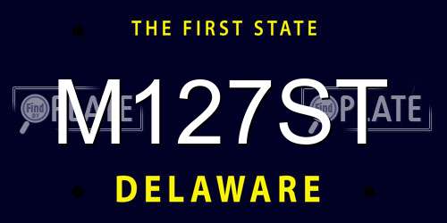 M127ST Delaware License Plate