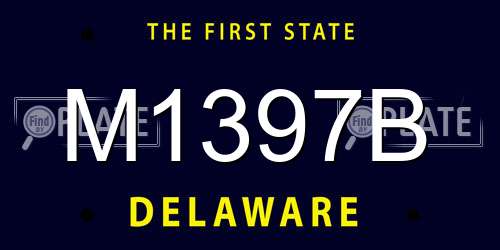 M1397B Delaware License Plate