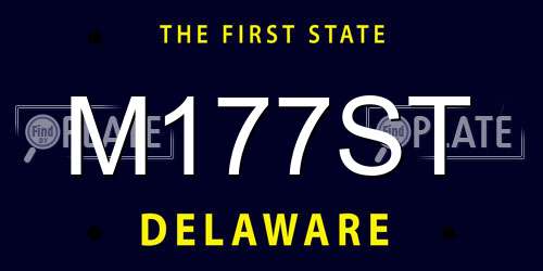 M177ST Delaware License Plate