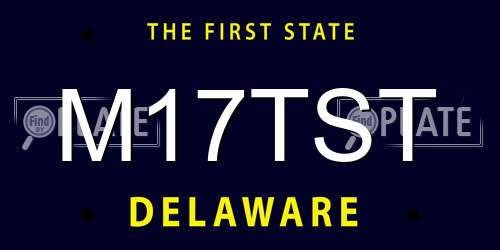 M17TST Delaware License Plate