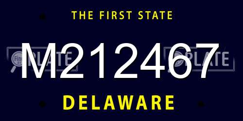 M212467 Delaware License Plate