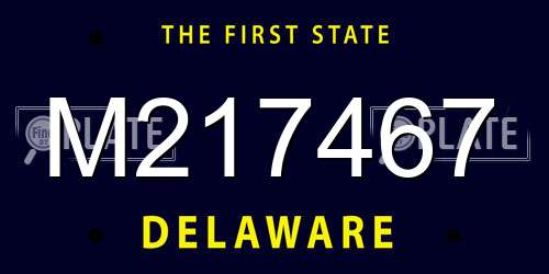 M217467 Delaware License Plate