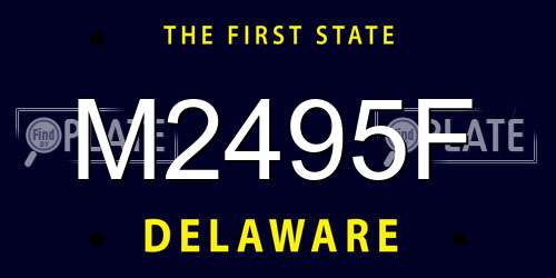 M2495F Delaware License Plate