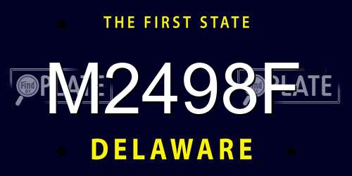 M2498F Delaware License Plate