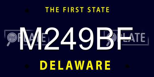 M249BF Delaware License Plate