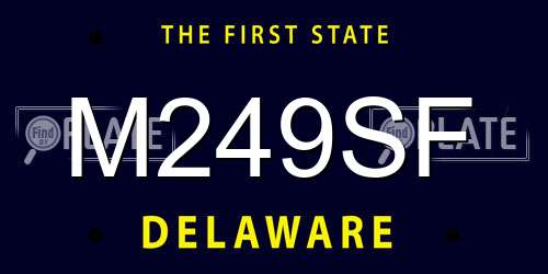 M249SF Delaware License Plate