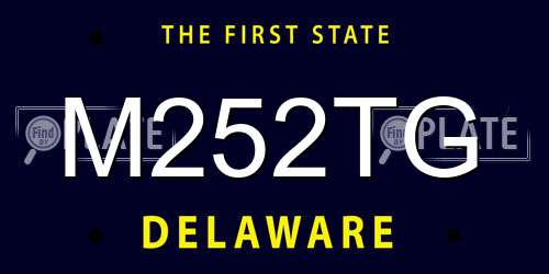M252TG Delaware License Plate