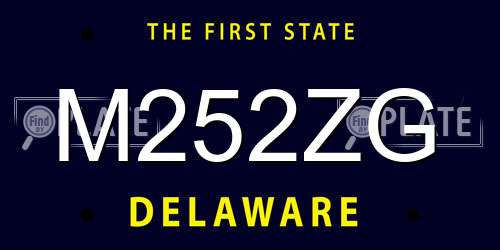 M252ZG Delaware License Plate