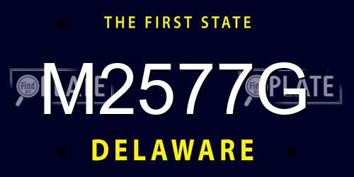 M2577G Delaware License Plate