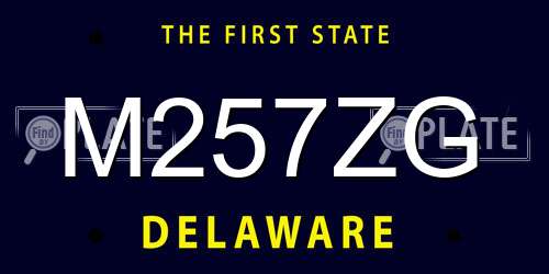 M257ZG Delaware License Plate