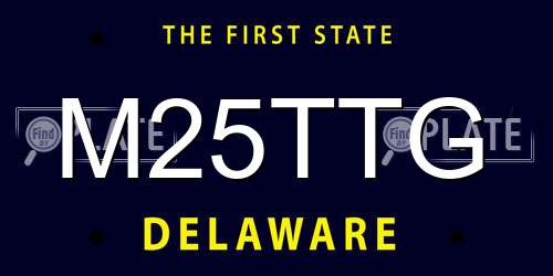 M25TTG Delaware License Plate