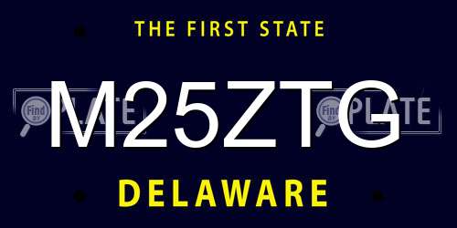 M25ZTG Delaware License Plate