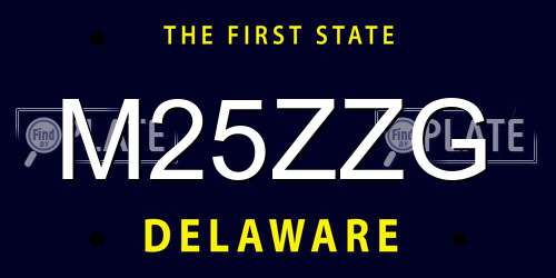 M25ZZG Delaware License Plate