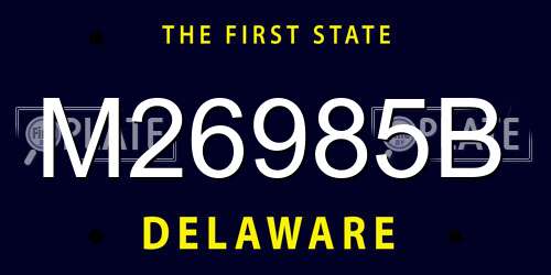 M26985B Delaware License Plate