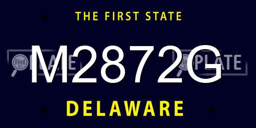 M2872G Delaware License Plate